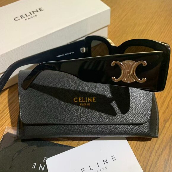 CELINE Rectangle Black Sunglasses - Picture 9 of 9